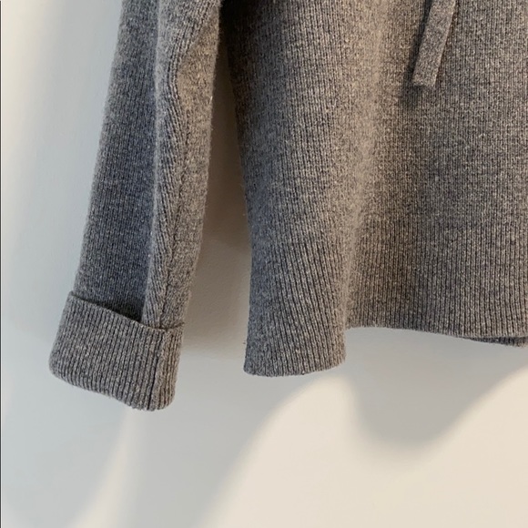 Madewell Grey Lace Up Sweater Merino Wool - Picture 7 of 11